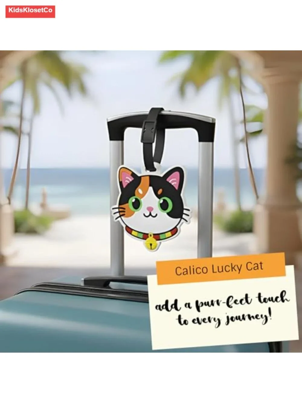 Silicone Luggage Tag Lucky Calico Cat Travel Name ID Tag Suitcase Backpack